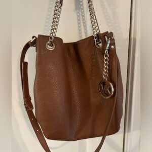 Tan Purse with Gold Accents